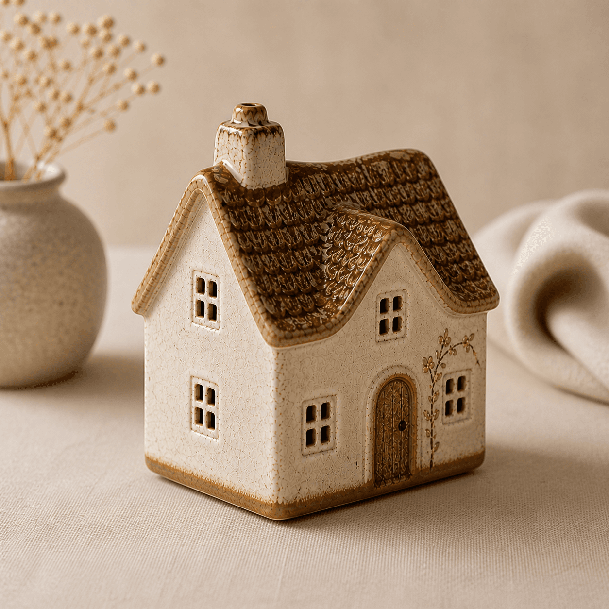 Hearth Cottage Ornament handmade ceramic house