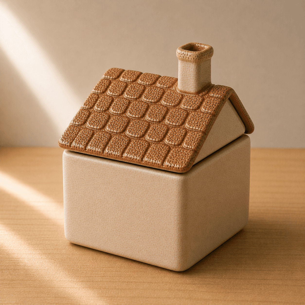 Textured Roof Cottage handcrafted ceramic spice jar